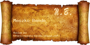 Meszko Bende névjegykártya